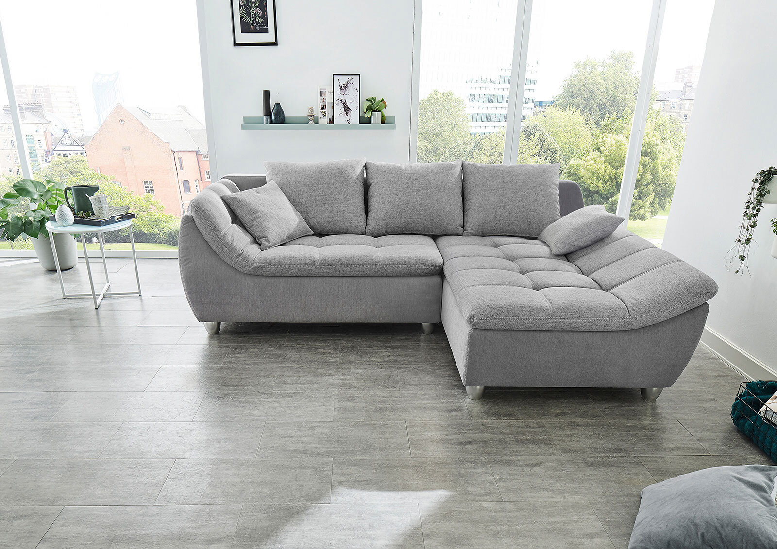 Ecksofa Genua Grau 250x179 cm