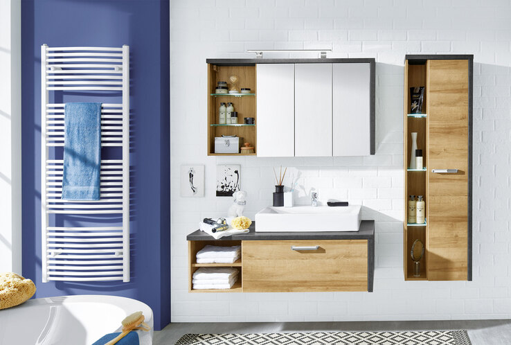 Spiegelschrank Bay Braun 123x71x18 cm
