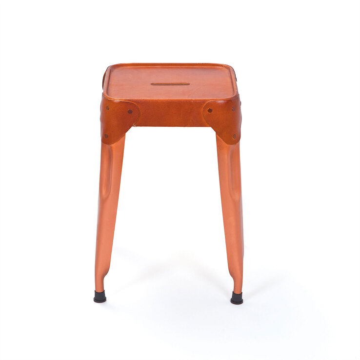 Hocker Nico Ledersitz / kupferfarbig 35 x 45 x 35 cm