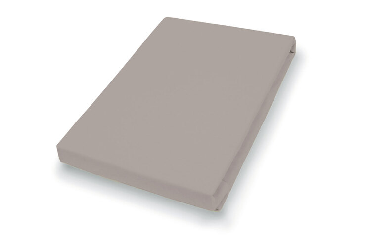 Jersey-Spannbetttuch Baumwolle Grau 150 x 200 cm