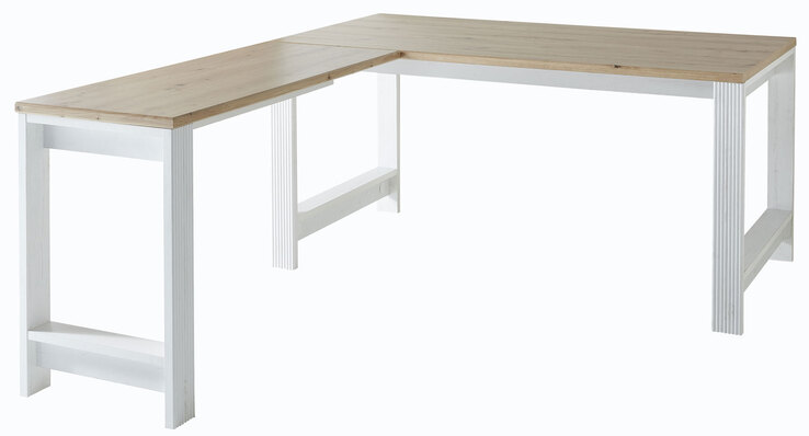 Schreibtisch-Winkel Jasmin weiß/Artisan Eiche NB
