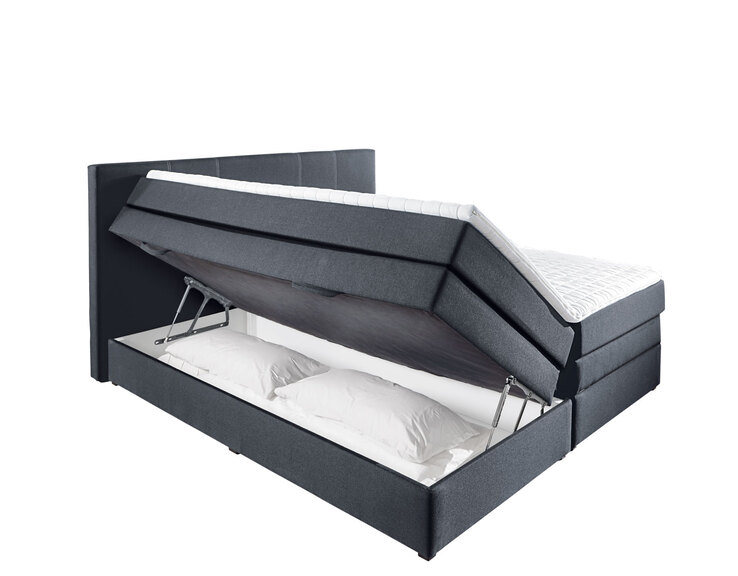 Boxspringbett Vegas Stoffbezug Anthrazit Bonellfederkern ca. 180 x 200 cm
