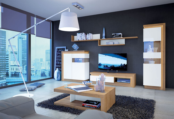 Couchtisch Lyon Riviera Eiche-Optik/Alpinweiß 106x37x68 cm