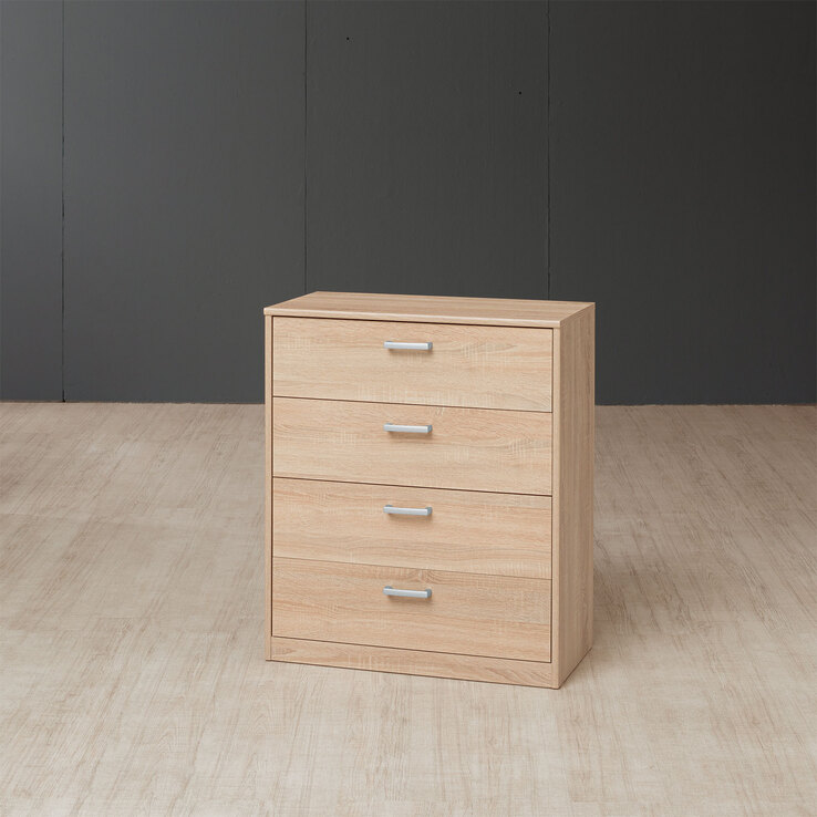 Kommode Mega Typ 34 Eiche Sägerau-Dekor 72,1x84,8x36,5cm