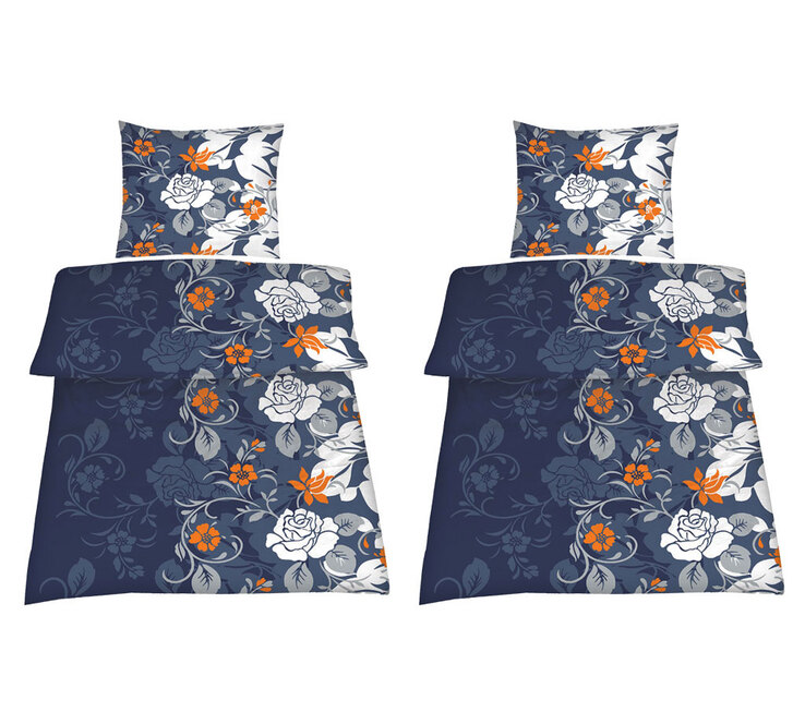 2er Set Microfaser Bettwäsche Blue 135 x 200 cm