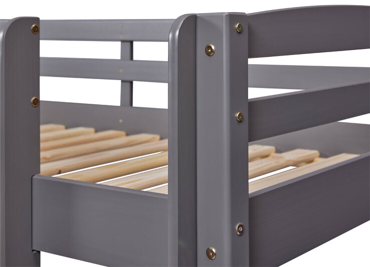 Etagenbett Neo 90 x 200 cm Kiefer massiv grau lackiert