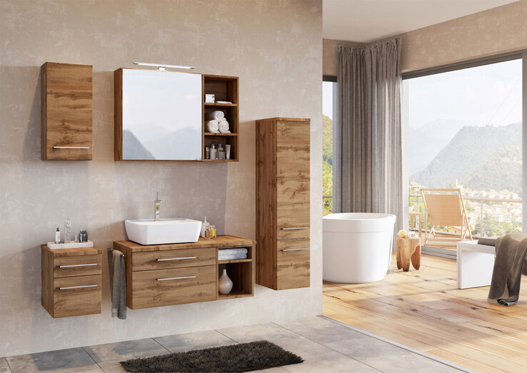 Hängeregal Davos Wotan Eiche-Optik 30x64x18 cm