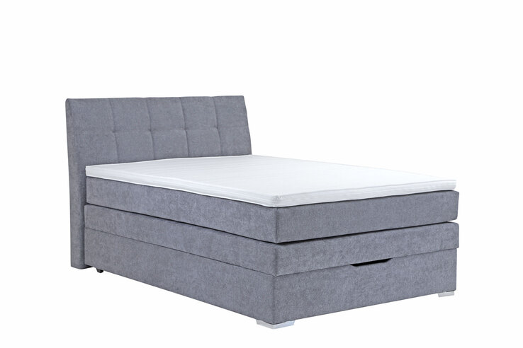 Boxspringbett Plaza 140x200cm Stoff Grau