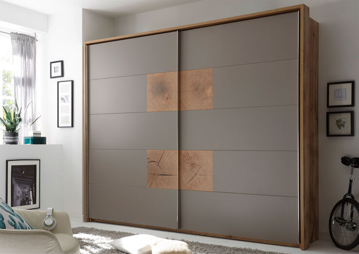 Kleiderschrank Forest Wildeiche Nachbildung/Basaltgrau Nachbildung ca. 270 x 225 x 60 cm