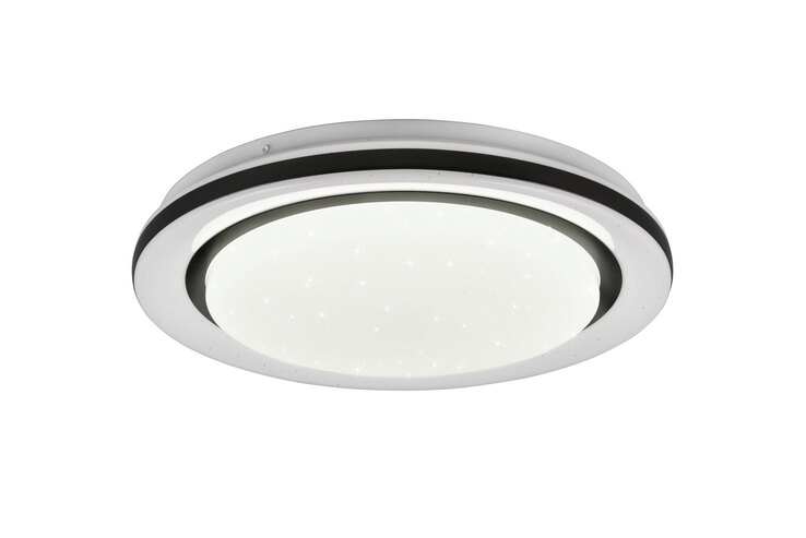 LED Deckenlampe Cartida weiß 38cm 7cm Fernbedienung dimmbar RGB Sternenhimmel Kunststoff