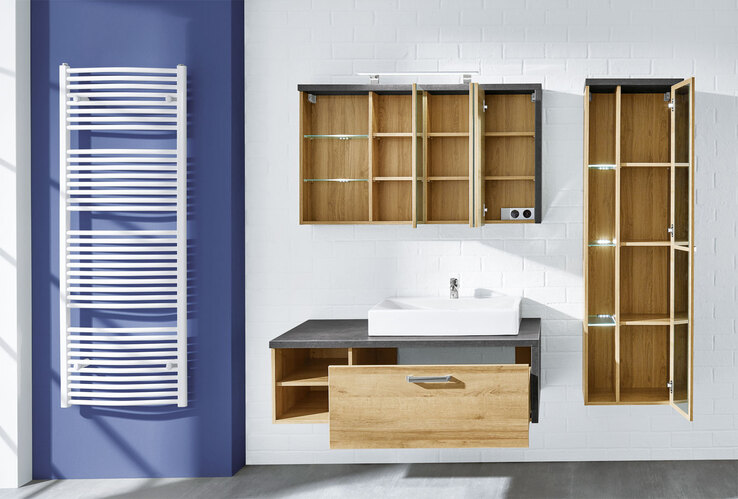 Spiegelschrank Bay Braun 123x71x18 cm