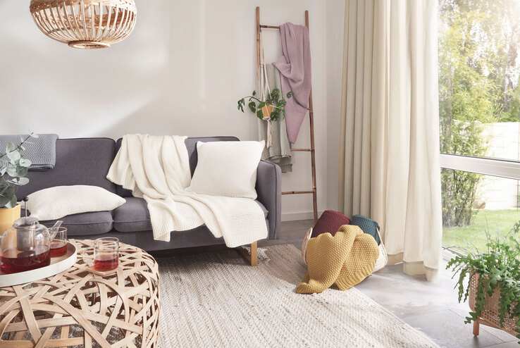Strickdecke Stirling natur 130x170 cm