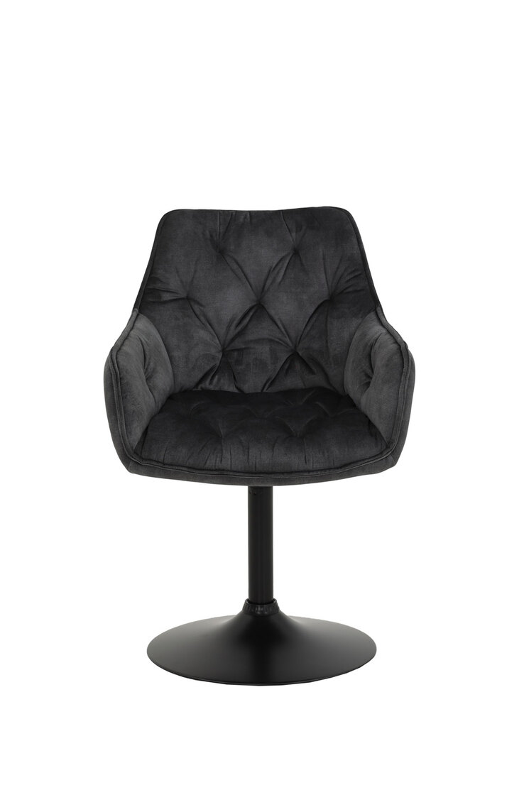 Stuhl BIRTE, Samtvelour Vintage Anthrazit