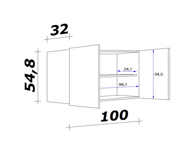 Hängeschrank Lucca Weiß