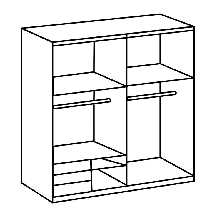 Schwebetürenschrank Level 36 A 200 x 216 cm braun/ graphit/ Spiegel