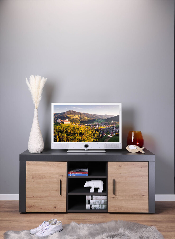 TV-Kommode Roland TV grau/braun 134x59x40 cm