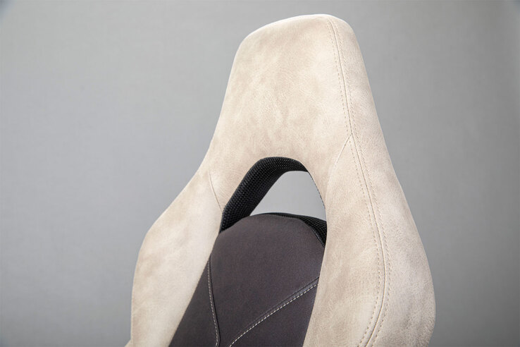 Drehstuhl Luka Schwarz/Beige 65x118-128x65 cm
