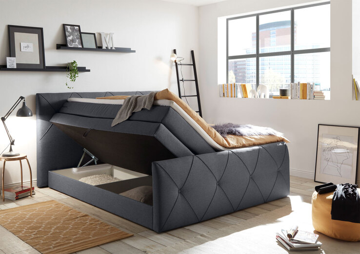 Boxspringbett Calgary 2 Anthrazit 180x200cm