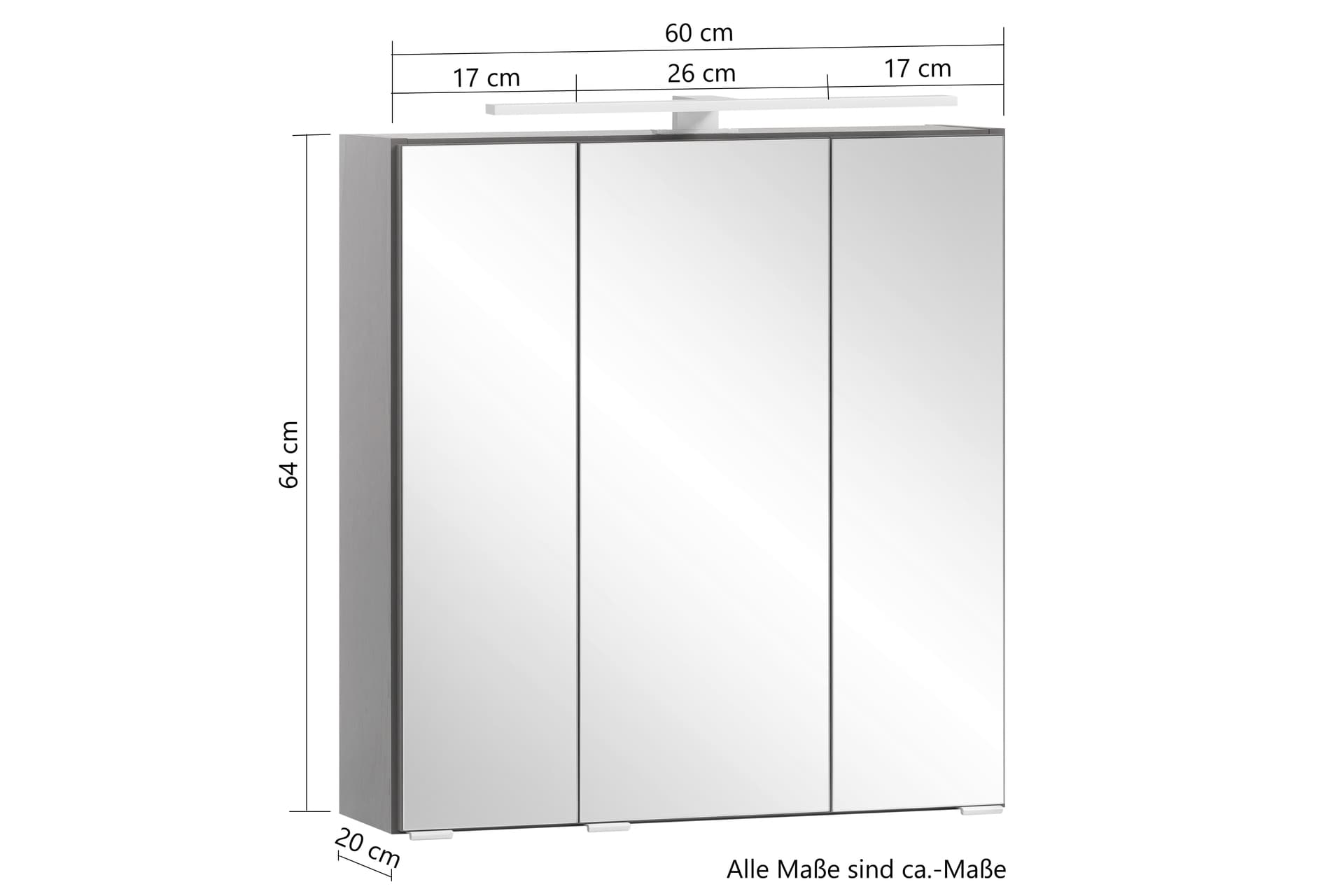 Waschtischkombination Brügge Wotaneiche B/H/T 61x200x55cm