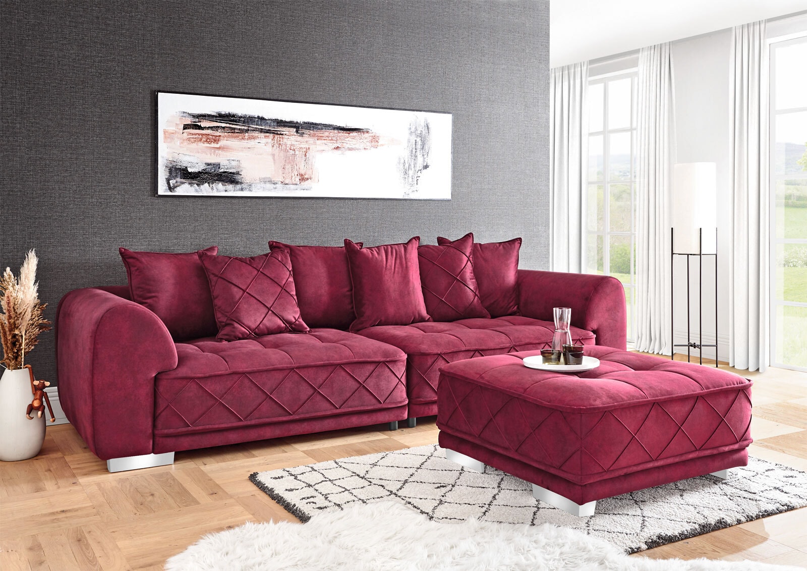 Bigsofa Santana 314 x 73 x 112 cm rot