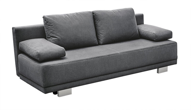 Schlafsofa Luzio Microfaser Dunkelgrau ca. 190 x 85 x 85 cm