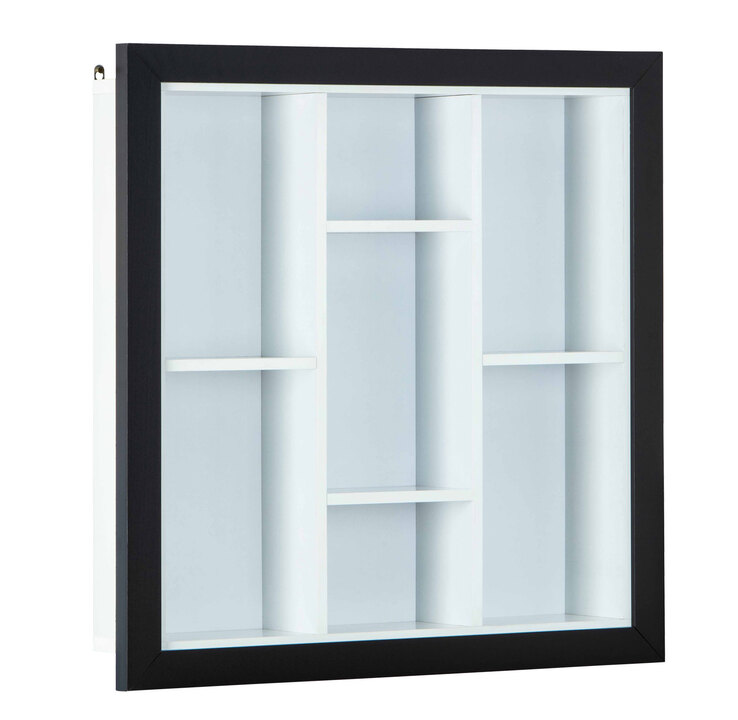 Sammlervitrine Lenny Schwarz/Weiß 66,5x66,5x13,7 cm