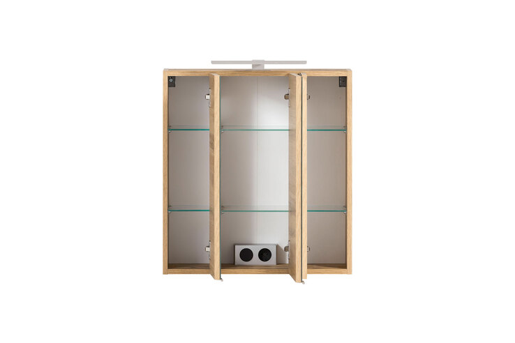 Spiegelschrank Gent weiß/braun B/H/T 60x64x20 cm