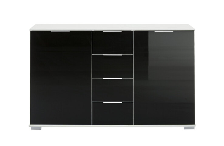 Kommode Weiß/Glas Grau 130 x 83 x 41 cm