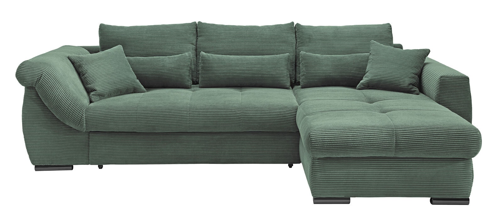 Ecksofa Federico 188 x 302 cm Cord Bezug moosgrün