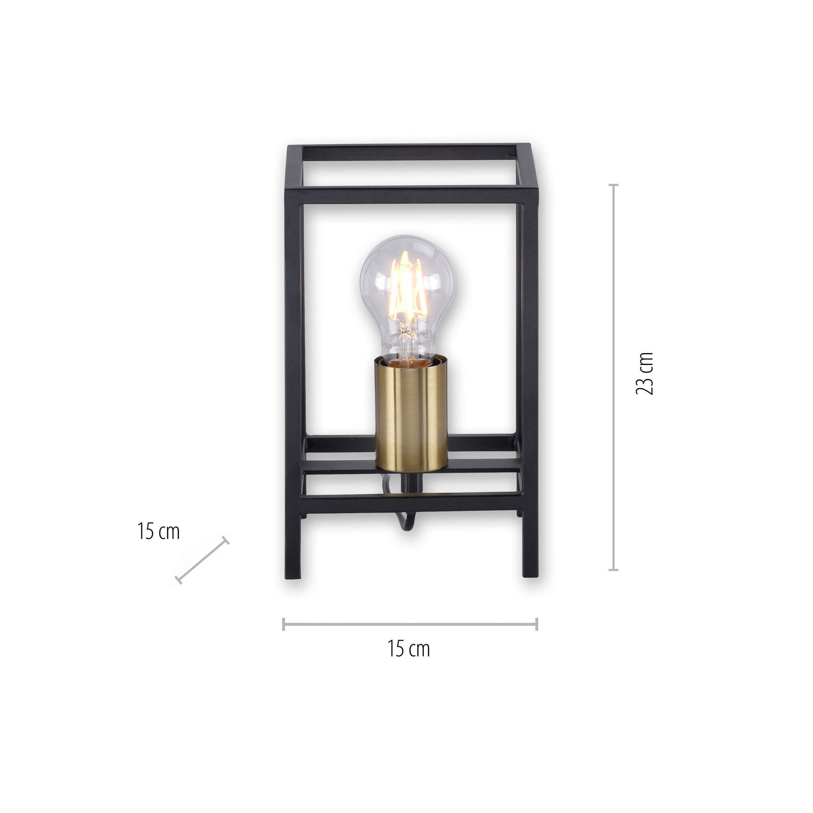 Tischlampe Fabio 1x60W schwarz/Messing