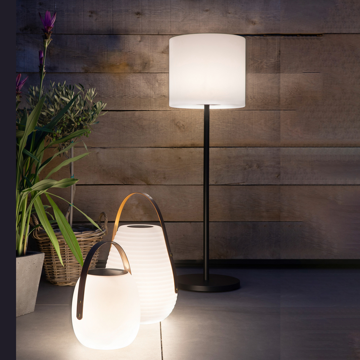 easy! by FHL Akku LED Stehlampe Mina sandschwarz 34x34 cm H150cm