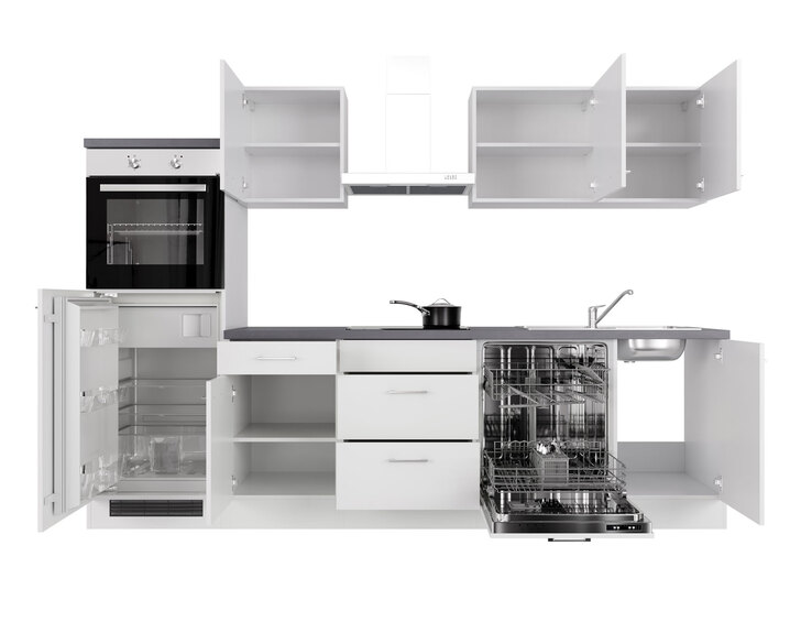 Küchenblock Neo Weiß/Beton 280cm