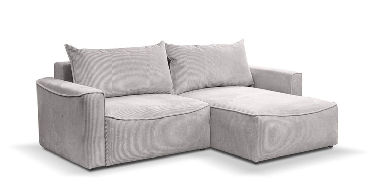 Ecksofa Lilly Cordbezug grau