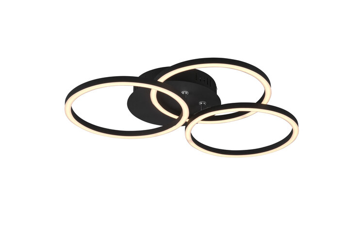 LED Deckenlampe Circle schwarz 43,5cm 9,5cm Fernbedienung dimmbar CCT Metall