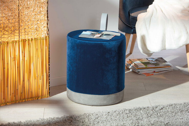 Hocker Milian blau/grau 38 x 43 x 32,5 cm