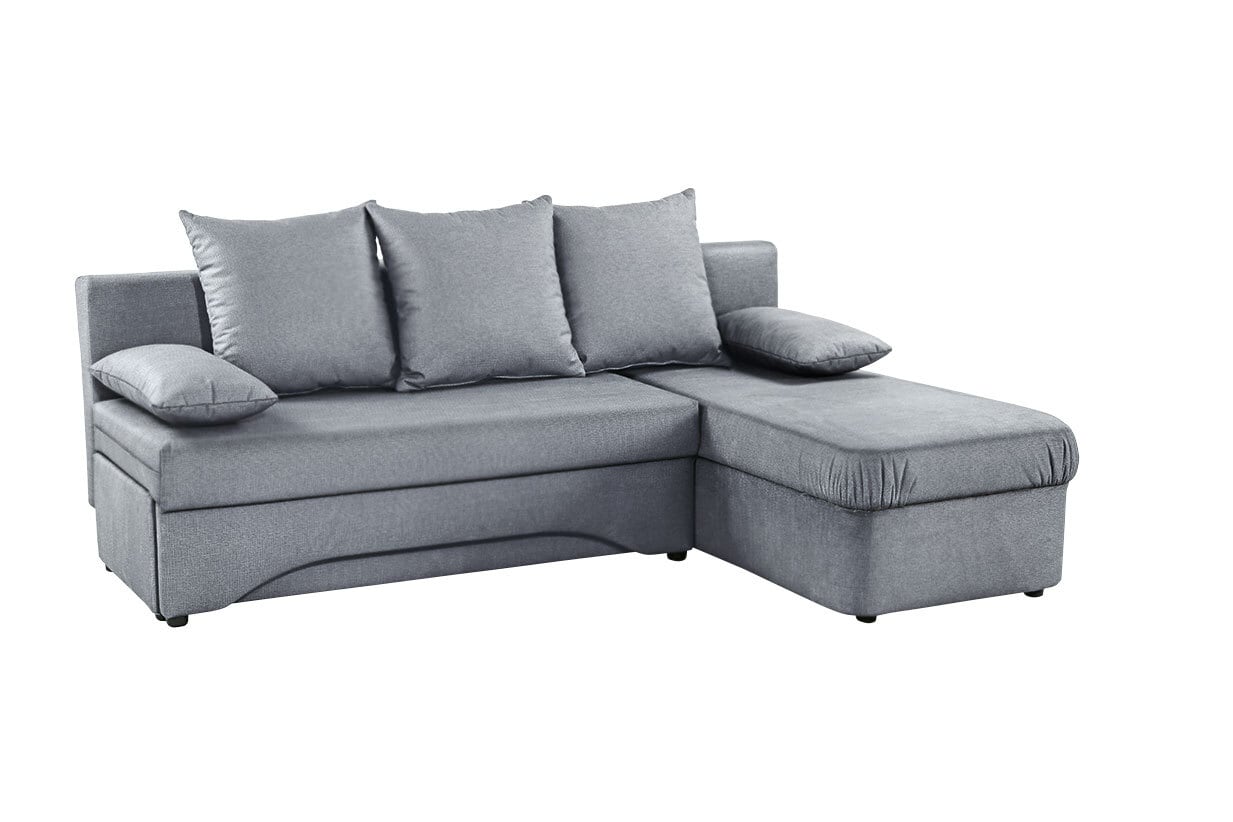 Ecksofa Polaris Stoffbezug Grau ca. 191 x 142 cm 