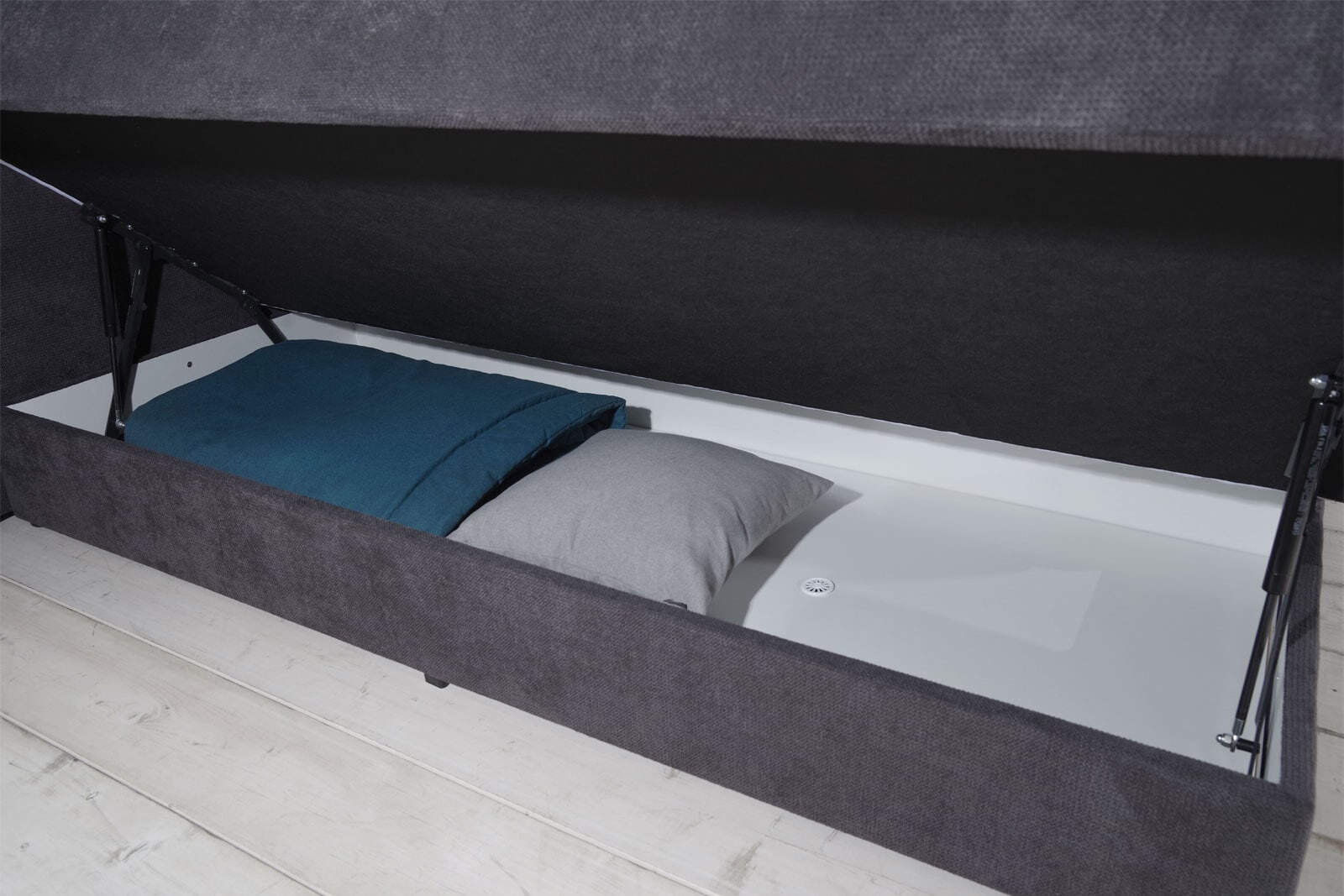 Boxspringbett Portage, Stoff anthrazit, 160 x 200 cm