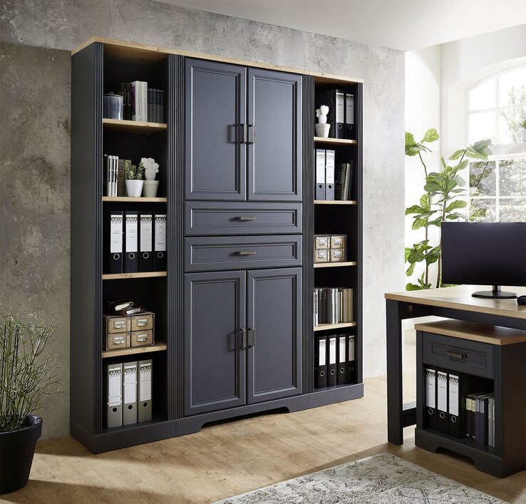 Regal Jasmin Graphit/Artisan Eiche-Dekor 43x204x38 cm