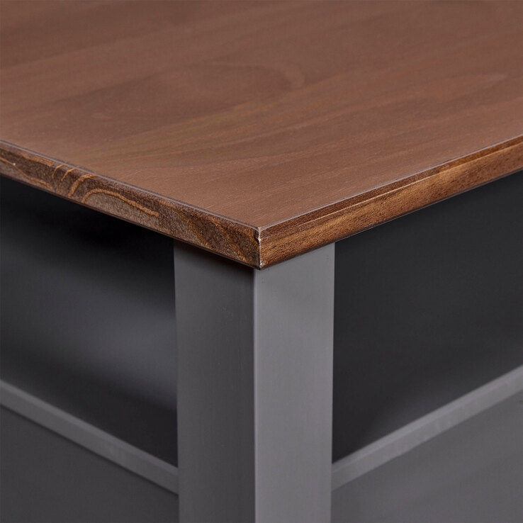 Couchtisch Niclas Massivholz grau/braun 115x45x60 cm