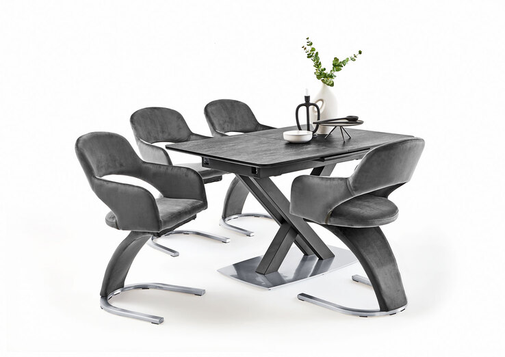 Tisch Hugo Schwarz/Dunkelgrau 130(170)x76x90 cm