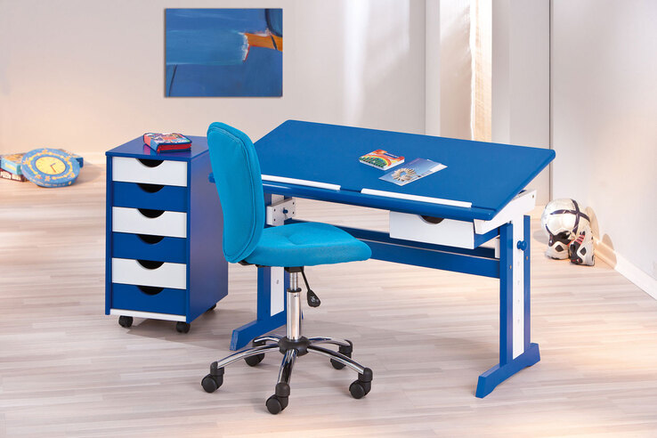Kinder Schreibtisch David 109 x 55 cm Blau/Weiß