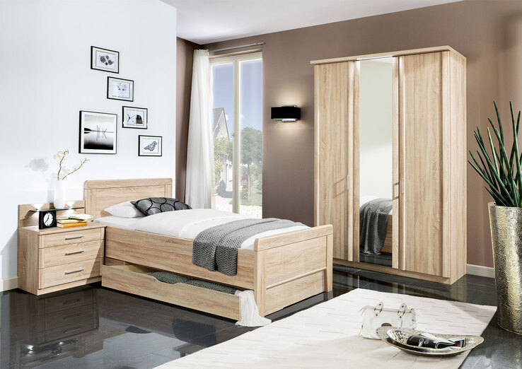 Komfortbett Meran Eiche sägerau Nachbildung ca. 90 x 200 cm