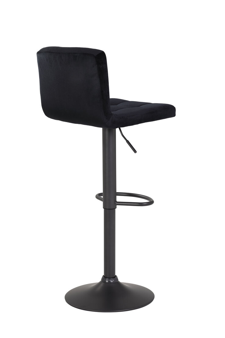 Barhocker Amanda II Bezug Samtvelours Schwarz 40x85-106x48 cm