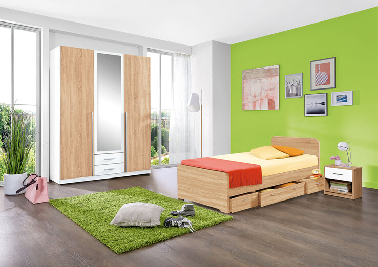 Bett Boro 2 Eiche Sonoma-Optik 90 x 200 cm