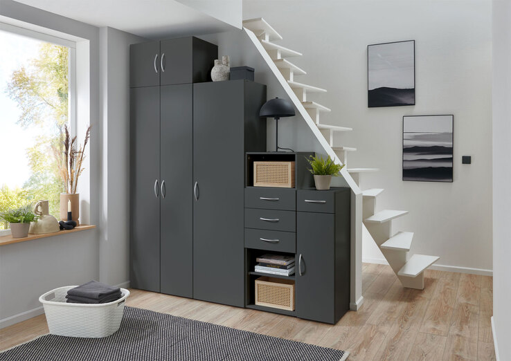 Kleiderschrank Multiraumkonzept 45x185x40 cm grau