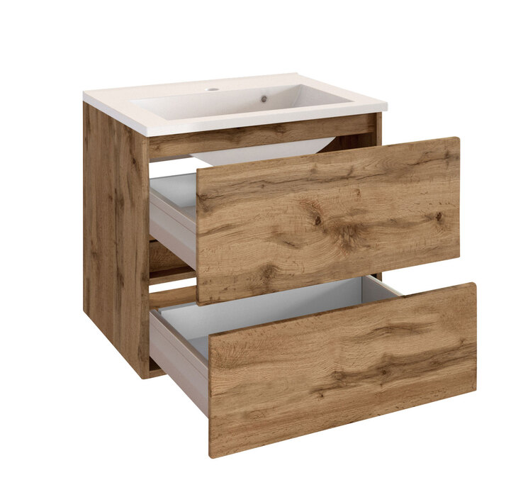 Waschtisch Baabe 60 x 56 cm braun / Wotan Eiche NB matt