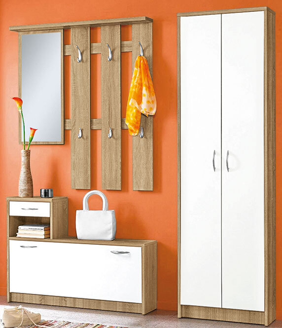 Garderobe Vera Eiche Sonoma Nachbildung/Weiß 100 x 190 x 26 cm