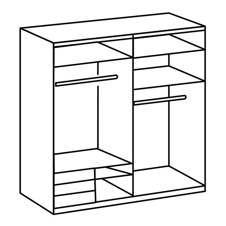 Schwebetürenschrank Level 36 A 200 x 236 cm weiß/ Spiegel