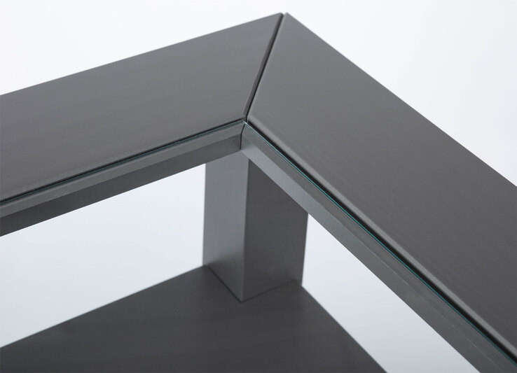 Couchtisch Milo Massivholz Kiefer grau 115 x 45 x 60 cm