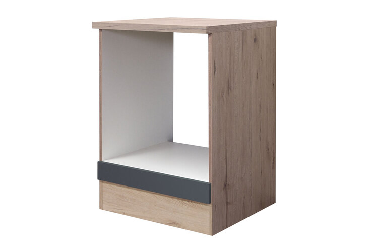 Herdumbauschrank Tiago Basaltgrau/Braun 60 x 85 x 57 cm